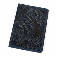 Обкладинка для паспорта "Гуцульський візерунок", темно-синя