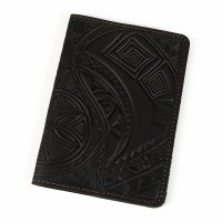 Обкладинка для паспорта "Гуцульський візерунок", чорна