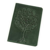 Обкладинка для паспорта "Дерево", зелена