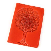 Обкладинка для паспорта "Дерево", червона