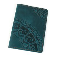 Обкладинка для паспорта "Півкола", бірюза