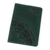 Обкладинка для паспорта "Півкола", темно-зелена