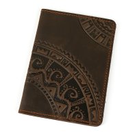 Обкладинка для паспорта "Півкола", темно-коричнева
