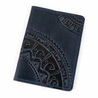 Обкладинка для паспорта "Півкола", темно-синя