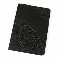 Обкладинка для паспорта "Півкола", чорна