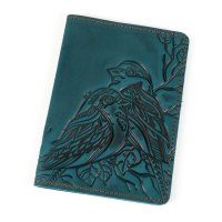 Обкладинка для паспорта "Пташки", бірюза