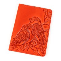 Обкладинка для паспорта "Пташки", червона