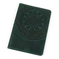 Обкладинка для паспорта "Сонечко", темно-зелена