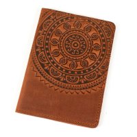 Обкладинка для паспорта "Сонечко", коньяк