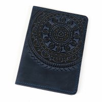 Обкладинка для паспорта "Сонечко", темно-синя