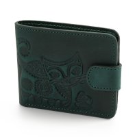 Гаманець малий "Котик", темно-зелений