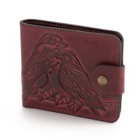 Гаманець малий "Пташки", бордо
