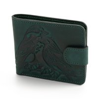 Гаманець малий "Пташки", темно-зелений