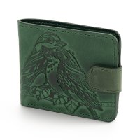 Гаманець малий "Пташки", зелений