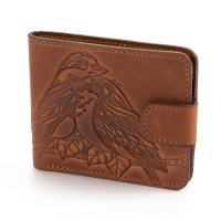 Гаманець малий "Пташки", коньяк