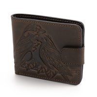 Гаманець малий "Пташки", темно-коричневий