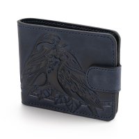Гаманець малий "Пташки", темно-синій