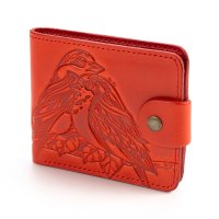 Гаманець малий "Пташки", червоний