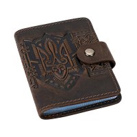 Візитниця "Тризуб - геометрія", темно-коричневий