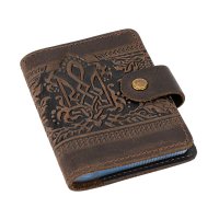Візитниця "Тризуб - калина", темно-коричневий