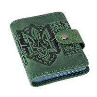 Візитниця "Тризуб - геометрія", зелений