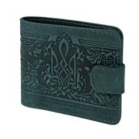 Гаманець "Тризуб - калина", темно-зелений