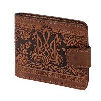 Гаманець "Тризуб - калина", коричневий