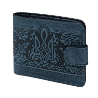 Гаманець "Тризуб - калина", темно-синій