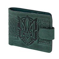 Гаманець "Тризуб - геометрія", темно-зелений