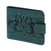 Гаманець "Тризуб - калина", бірюзовий