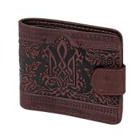 Гаманець "Тризуб - калина", бордовий