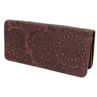 Гаманець довгий "Квіти", бордовий