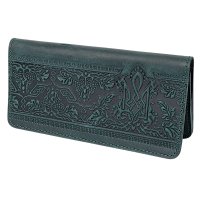 Гаманець довгий "Тризуб - калина", темно-зелений