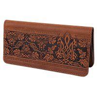 Гаманець довгий "Тризуб - калина", коричневий