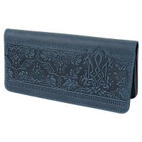 Гаманець довгий "Тризуб - калина", темно-синій