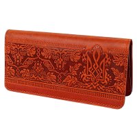 Гаманець довгий "Тризуб - калина", червоний