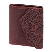 Гаманець шкіряний міні "Етно", бордовий