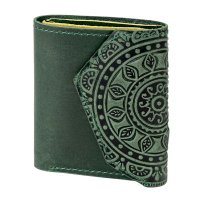 Гаманець шкіряний міні "Етно", зелений