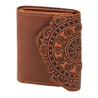 Гаманець шкіряний міні "Етно", рудий