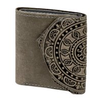Гаманець шкіряний міні "Етно", сірий