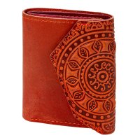 Гаманець шкіряний міні "Етно", червоний