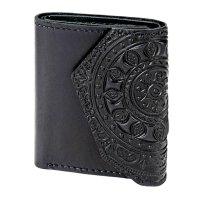 Гаманець шкіряний міні "Етно", чорний