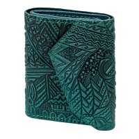 Гаманець шкіряний міні "Карпати", бірюзовий