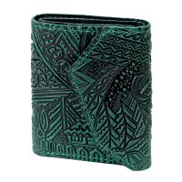 Гаманець шкіряний міні "Карпати", темно-зелений