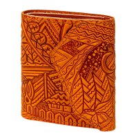 Гаманець шкіряний міні "Карпати", помаранчевий