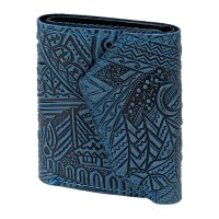 Гаманець шкіряний міні "Карпати", синій