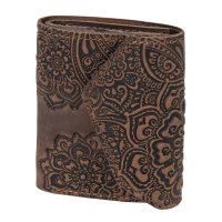 Гаманець міні "Квіти", коричневий