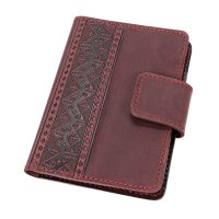 Обкладинка для документів "Вишивка", бордовий