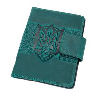 Обкладинка для документів "Тризуб", бірюзовий