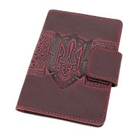 Обкладинка для документів "Тризуб", бордовий